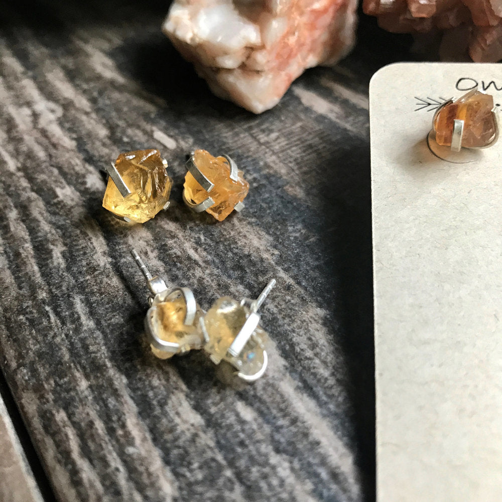 Clementine Citrine Studs