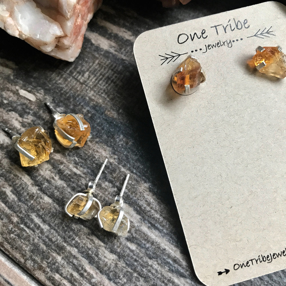 Clementine Citrine Studs