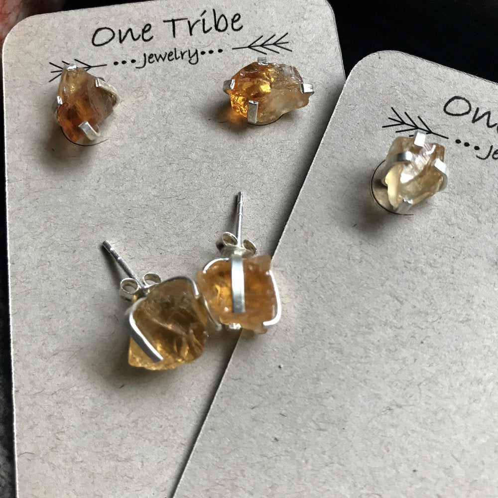 Clementine Citrine Studs