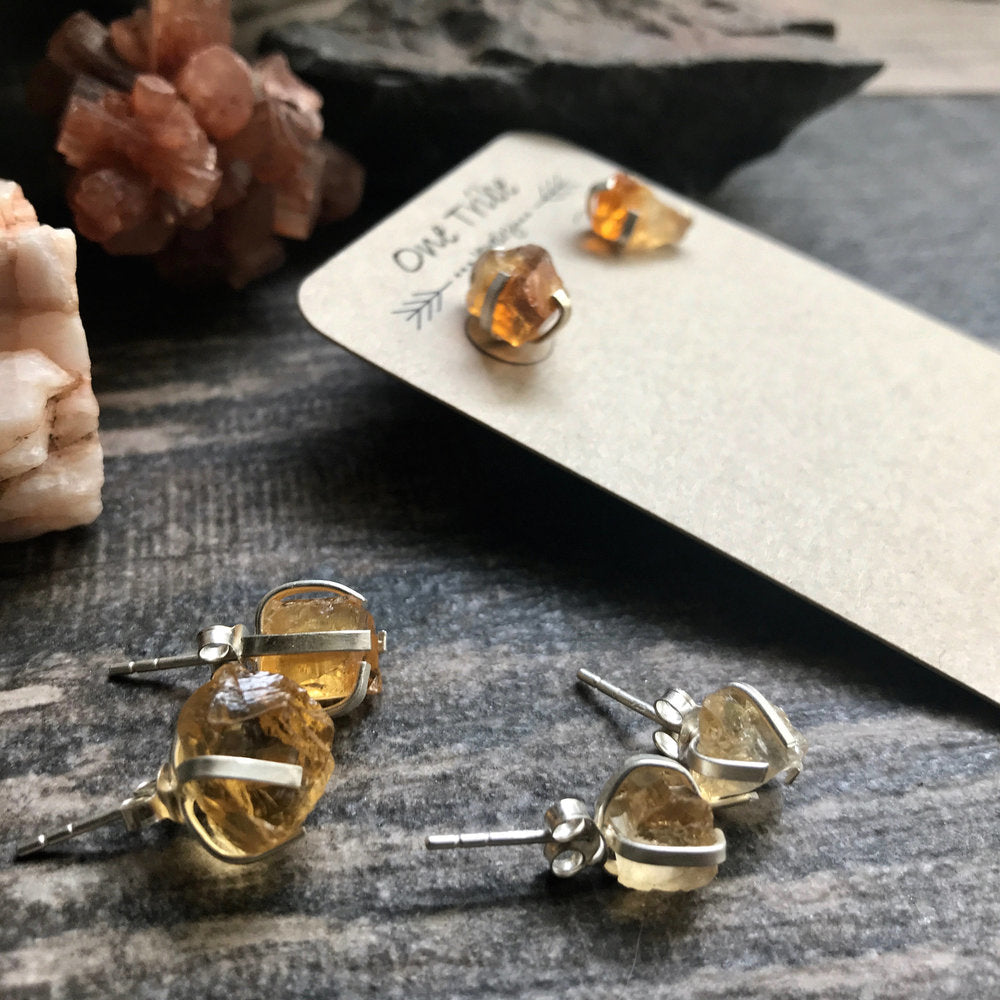 Clementine Citrine Studs